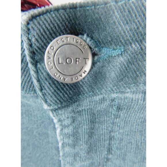 LOFT Curvy Skinny Corduroy Pants Dark Teal Stretch 5-Pocket 4/27 Wicca Vibe - Picture 4 of 12